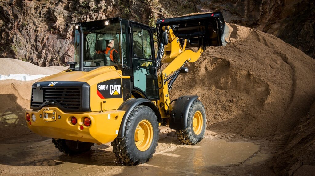 wheel loader, cat, 908m, caterpillar, construction machinery, construction work, work machine, shovel, earthmoving, technology, animal, pet, heavy